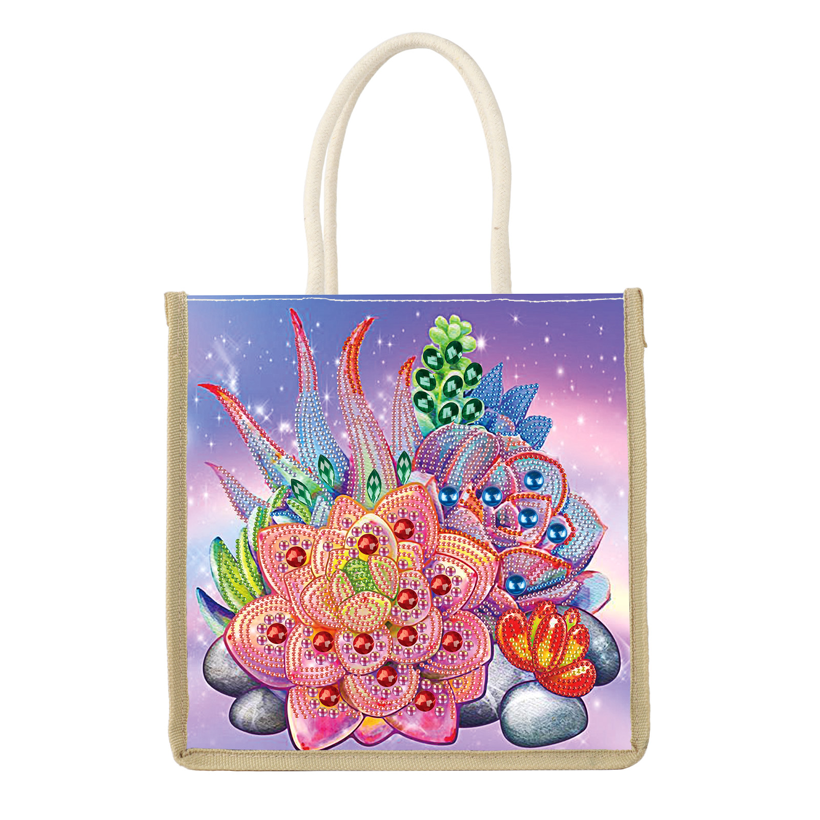 Art Craft Bag - Diamond Art Painting Handbag Kits,Colorful plants