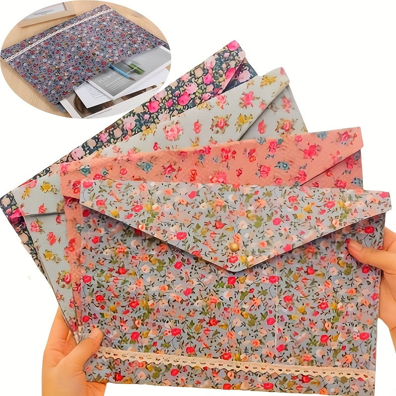Art Craft Items - 1PC A4 Floral File Folder Elegant