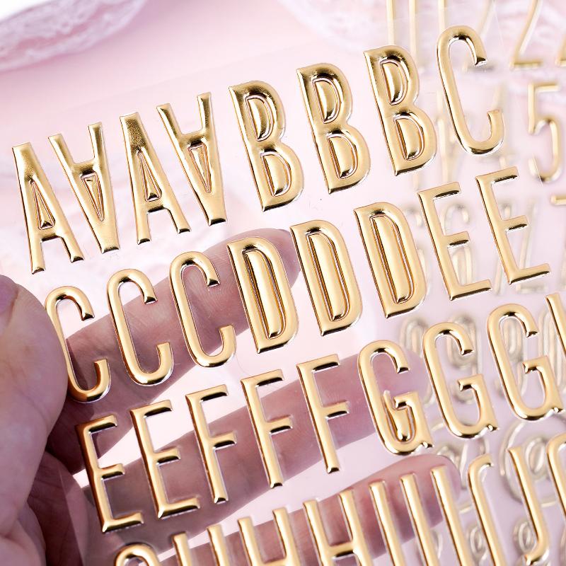 Letter S Art Craft - 3D Gold Letter & Number Stickers,