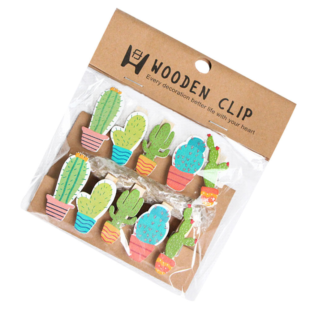 Art And Craft Photos - 10Pcs Cactus Wooden Photo Clips Fine