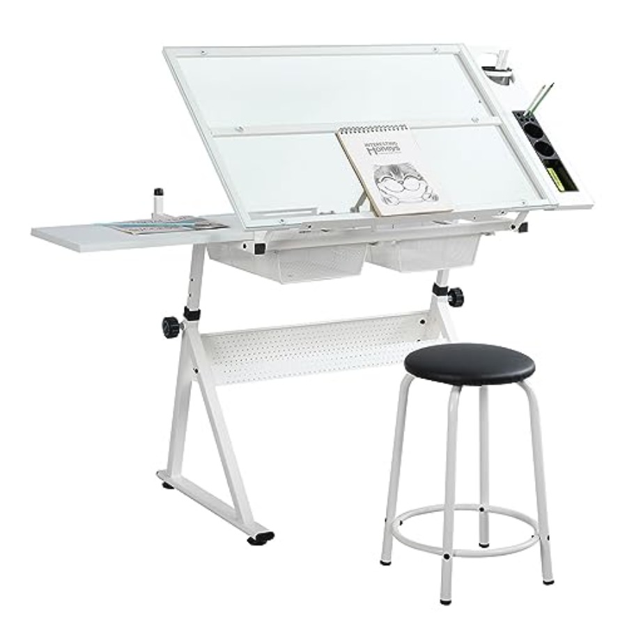 Art & Craft Zone - Drafting Table with Stool Modern Adjustable
