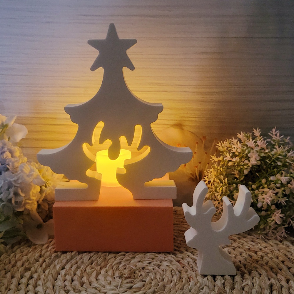 Art And Craft Xmas Tree - Christmas Tree Elk Gypsum Plaster Molds