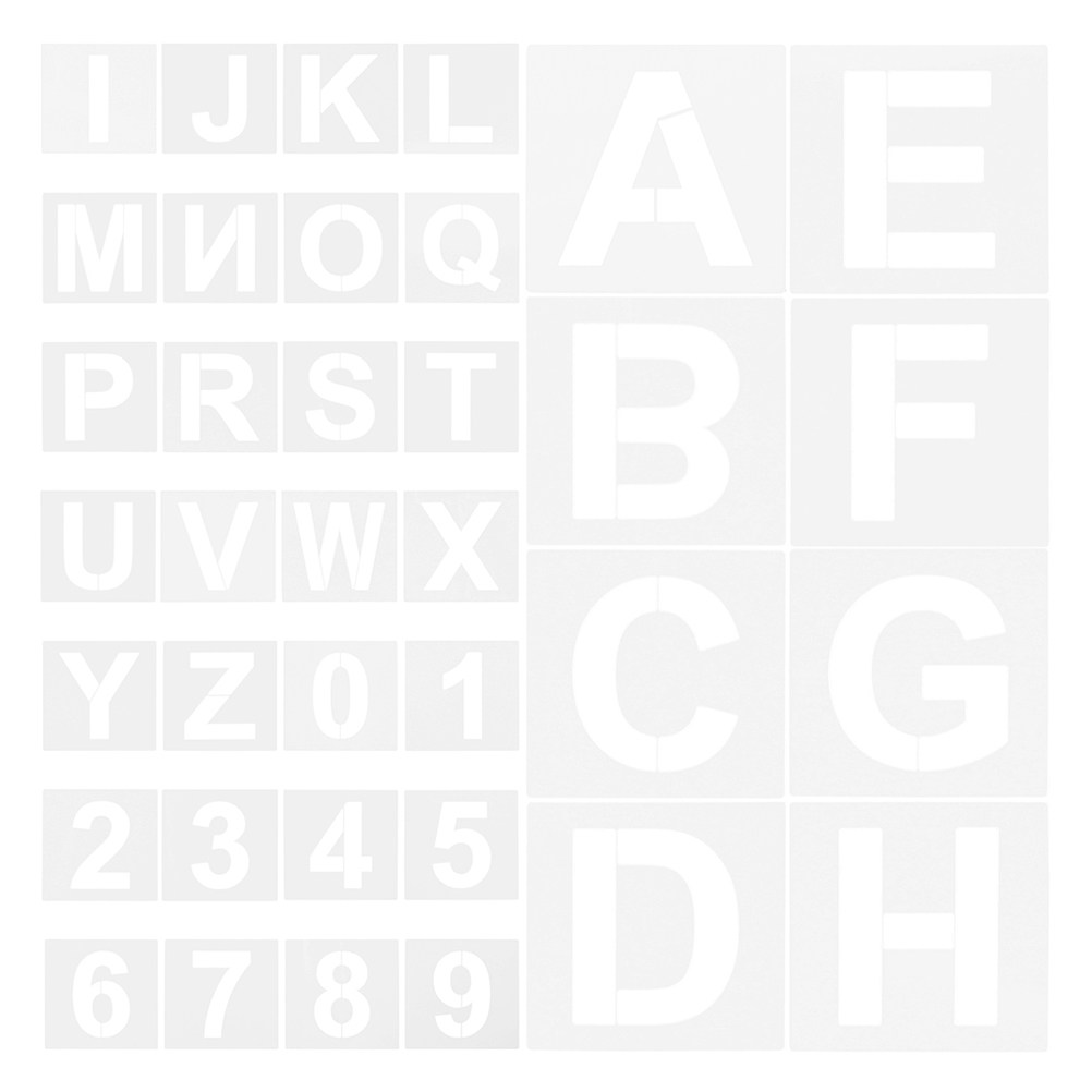 Letter S Art Craft - 72Pcs Plastic Alphabet Number Stencils Reusable