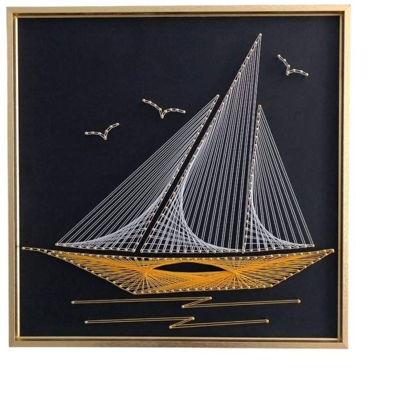 Art Craft Idea - Nail String Art, Sailing Theme DIY