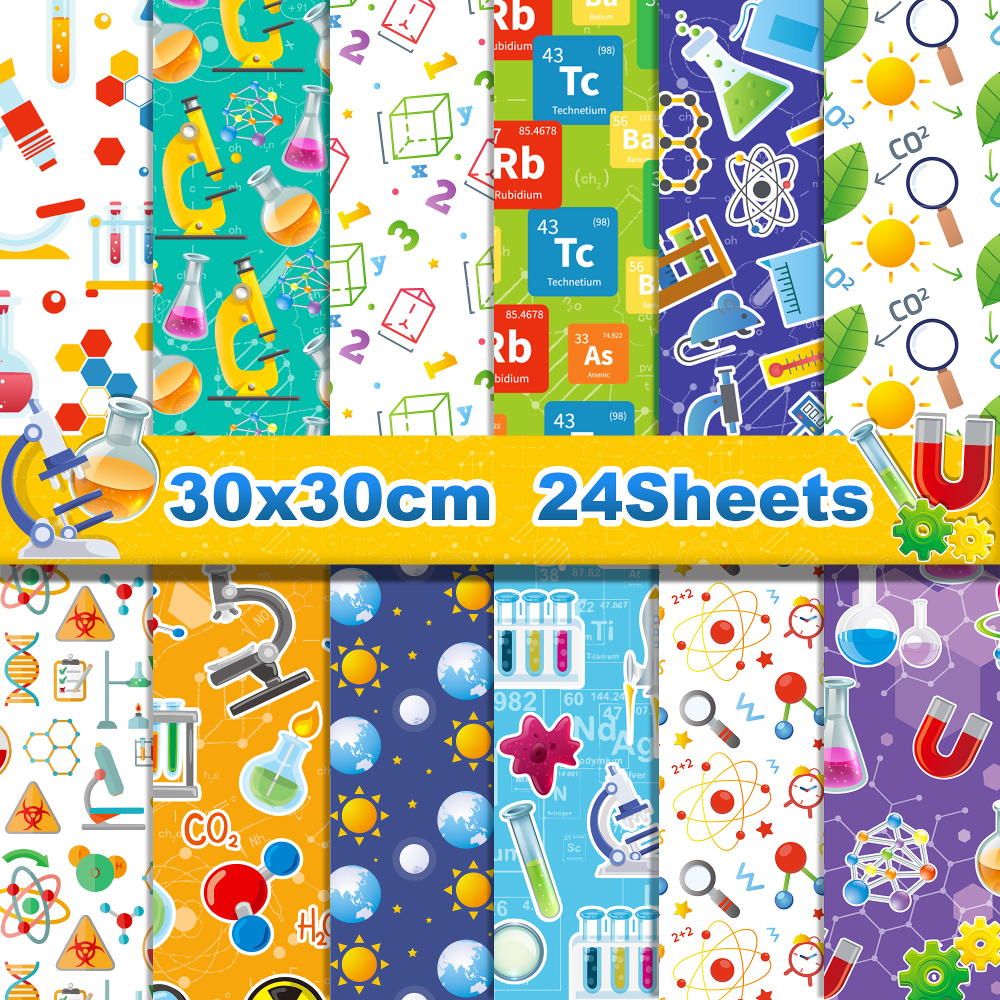 Art And Craft Photos - 24pcs Science Scientist Scrapbook Craft Paper