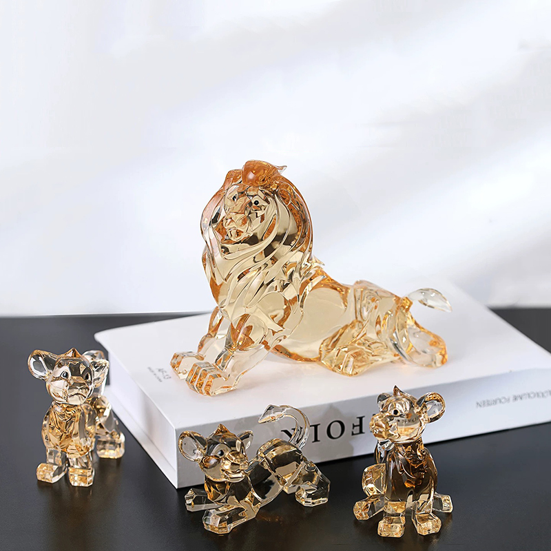 Art Craft Lion - Small Lion Sculpture Ornament,Transparent Acrylic Crafts,Lion