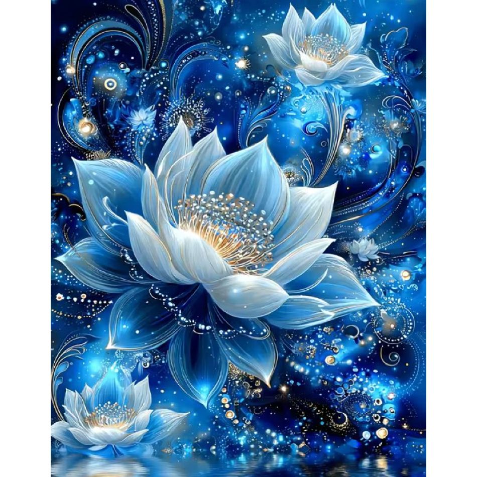 Art Craft Idea - RUOPOTY Blue Lotus Diamond Painting Kits