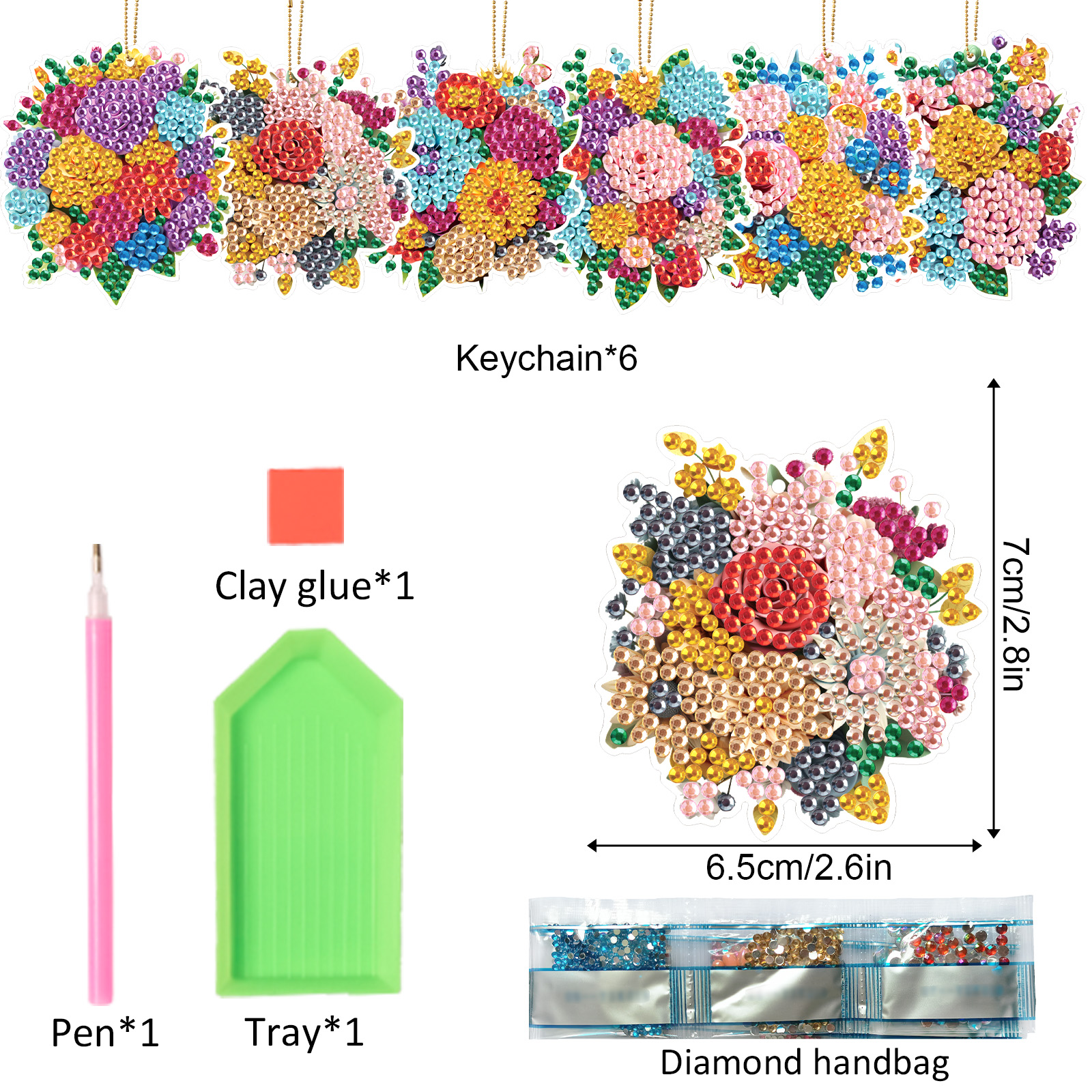 6PCS Diamond Art Painting Keyc - Art Craft Bag ulasan dan harga