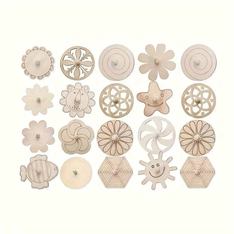 16pcs Wooden Spinning Top Craf - Art Craft Ideas For Kids ulasan dan harga