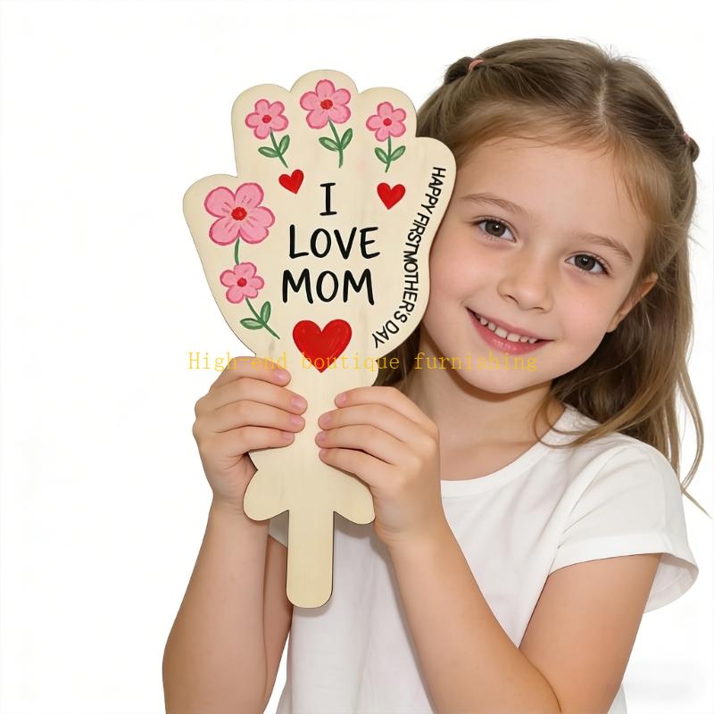 L9NB Wooden Hand Painted Flowe - Art Craft Mother'S Day ulasan dan harga