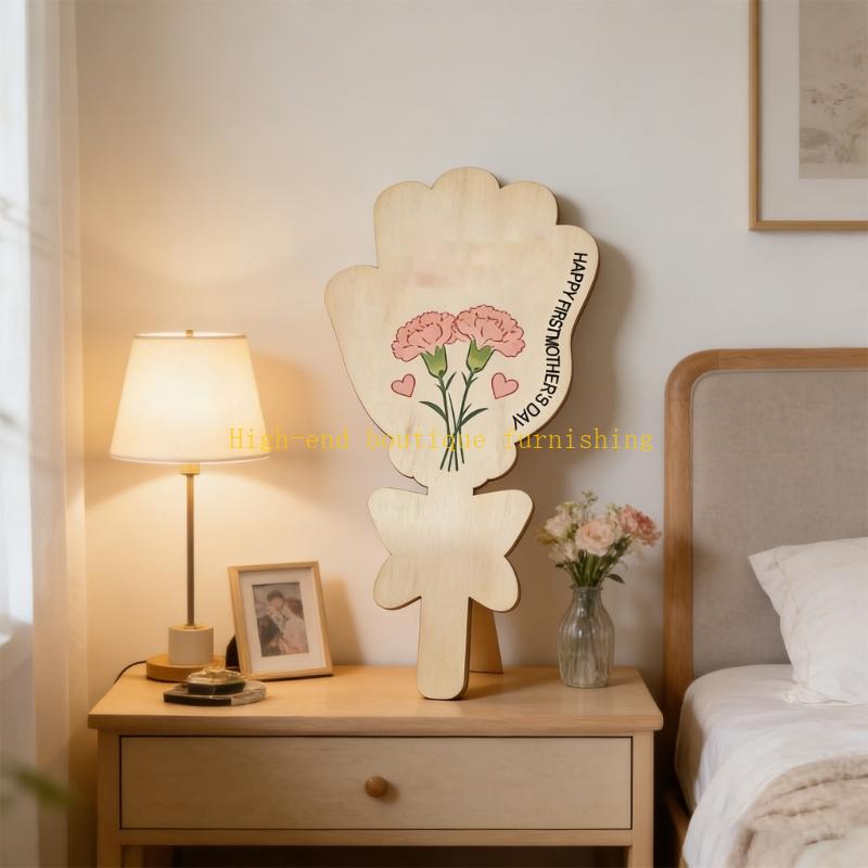 L9NB Wooden Hand Painted Flowe - Art Craft Mother'S Day ulasan dan harga