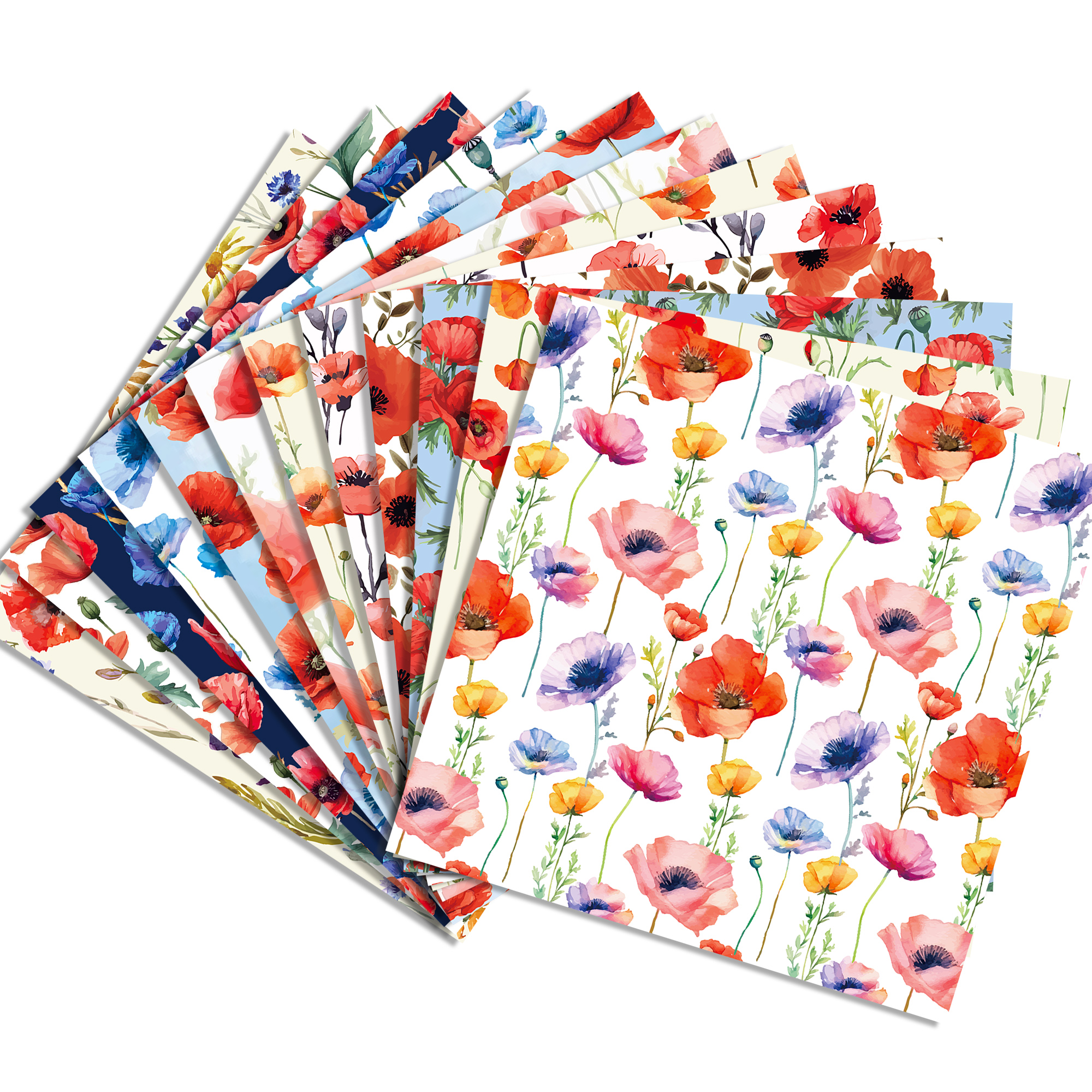 24pcs 30*30cm Poppy Red Flower - Art And Craft Photos ulasan dan harga