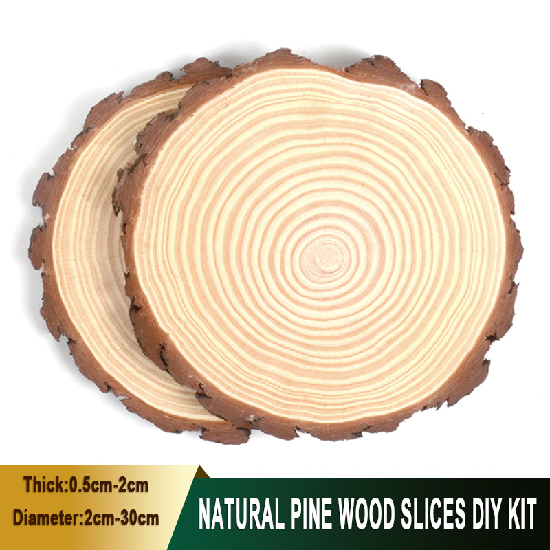 1-30Pcs Natural Pine Wood Slic - Art And Craft Photos ulasan dan harga