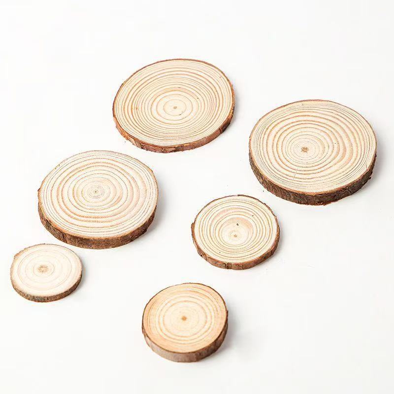 1-30Pcs Natural Pine Wood Slic - Art And Craft Photos ulasan dan harga