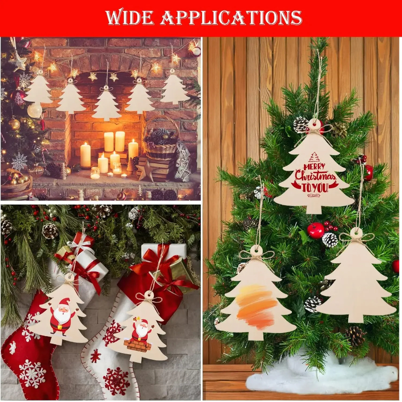 Paintable Blank Wooden christm - Art And Craft Xmas Tree ulasan dan harga