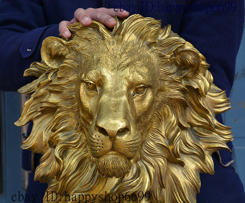 42 CM China Brass Copper Fengs - Art Craft Lion ulasan dan harga