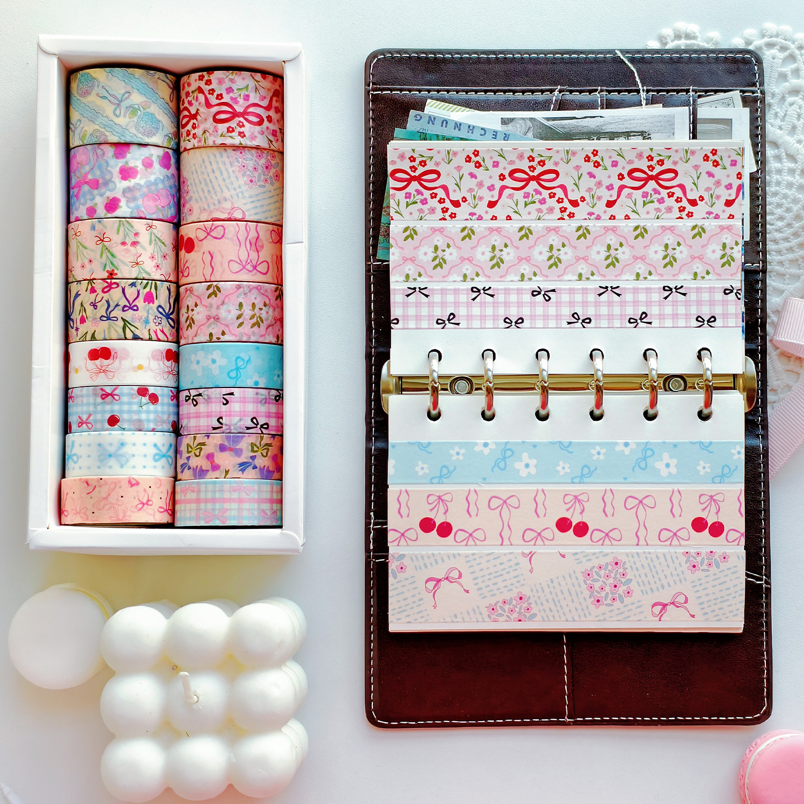 16 Rolls Pink Bow Washi Tapes  - Art Craft Journals ulasan dan harga