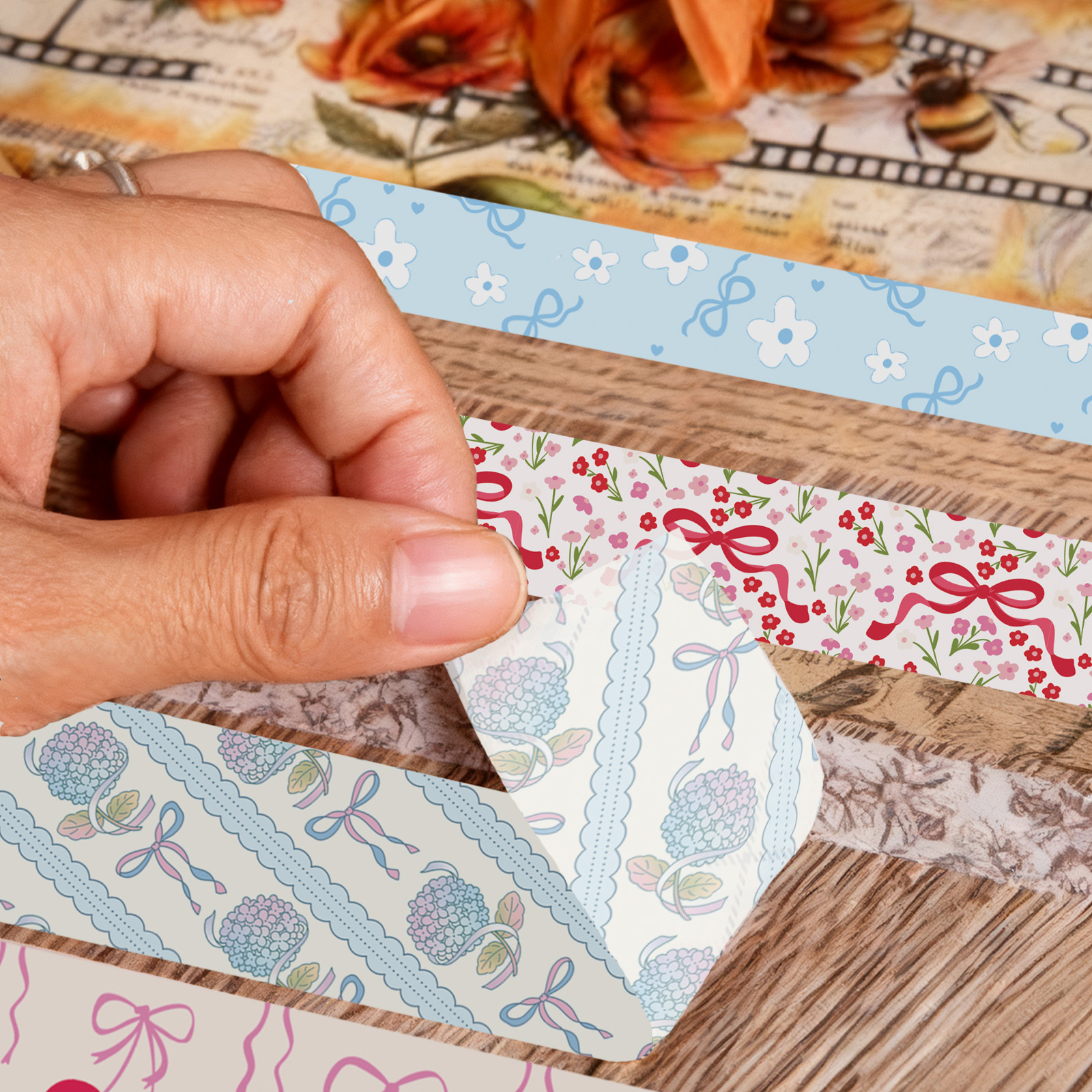 16 Rolls Pink Bow Washi Tapes  - Art Craft Journals ulasan dan harga