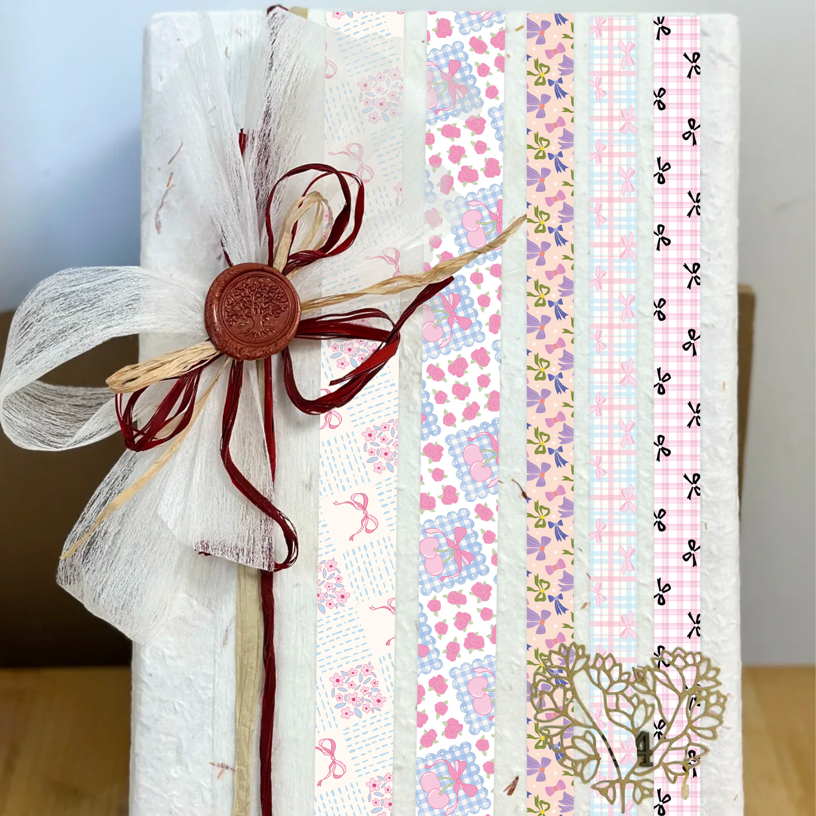 16 Rolls Pink Bow Washi Tapes  - Art Craft Journals ulasan dan harga