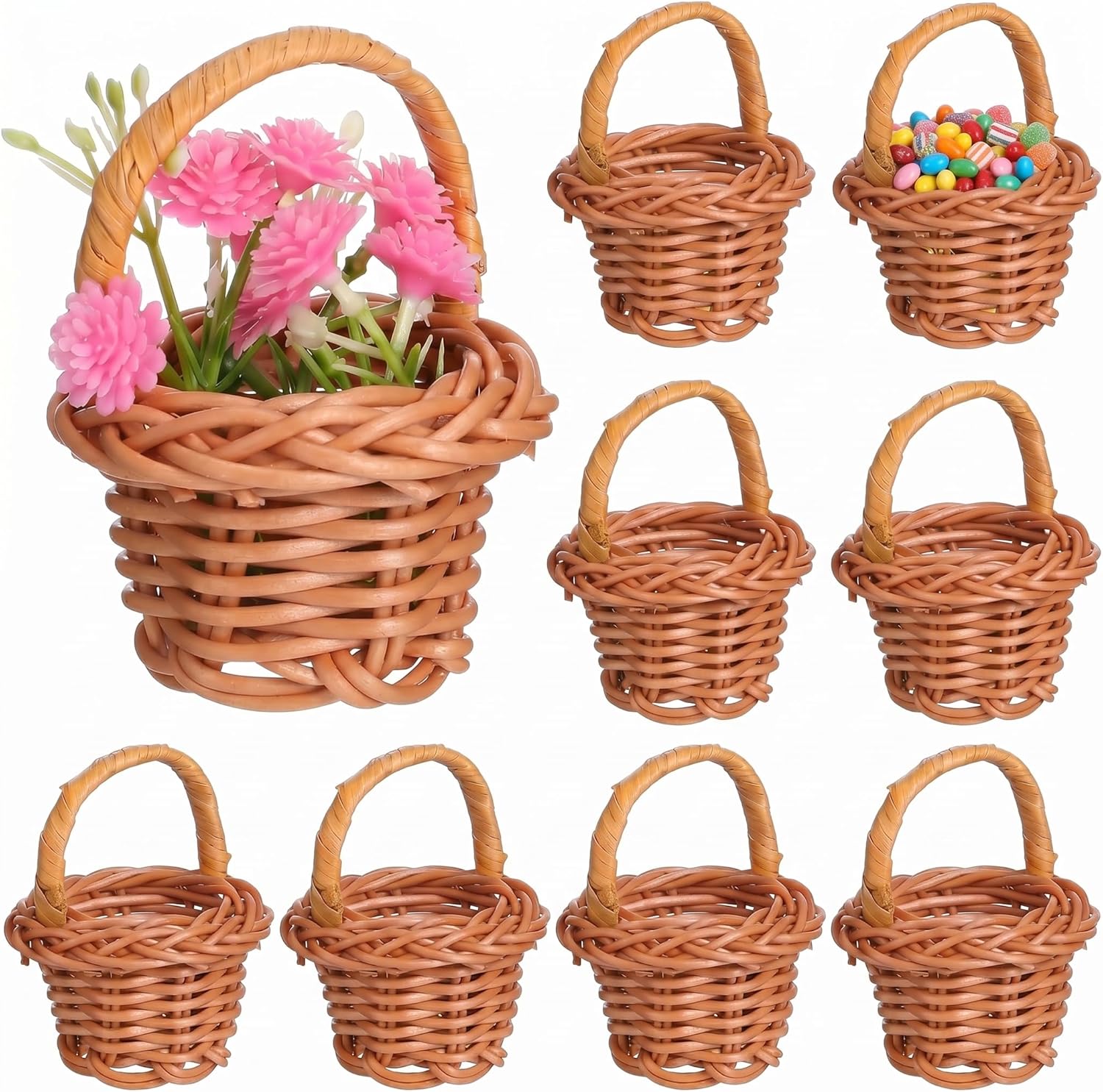 10 Pack Mini Woven Baskets wit - School Of Art X Craft ulasan dan harga