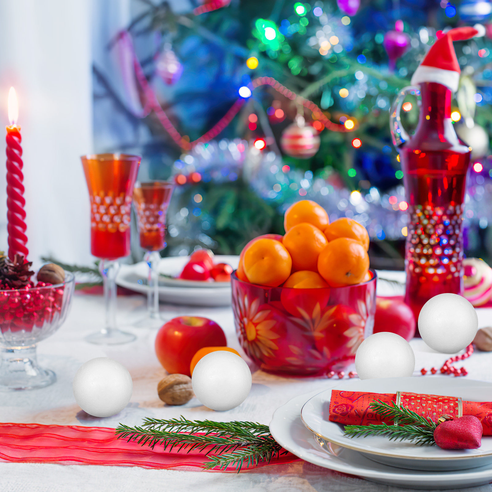 10Pcs 6Cm White Polystyrene Sp - Art And Craft Xmas Tree ulasan dan harga