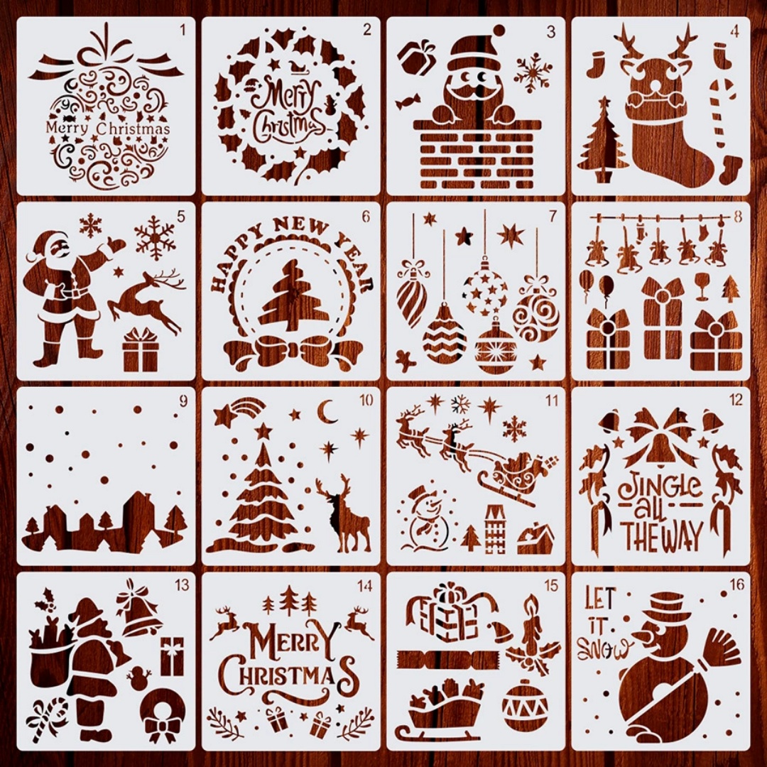 8/12/16pcs Christmas Painting  - Art And Craft Xmas Tree ulasan dan harga