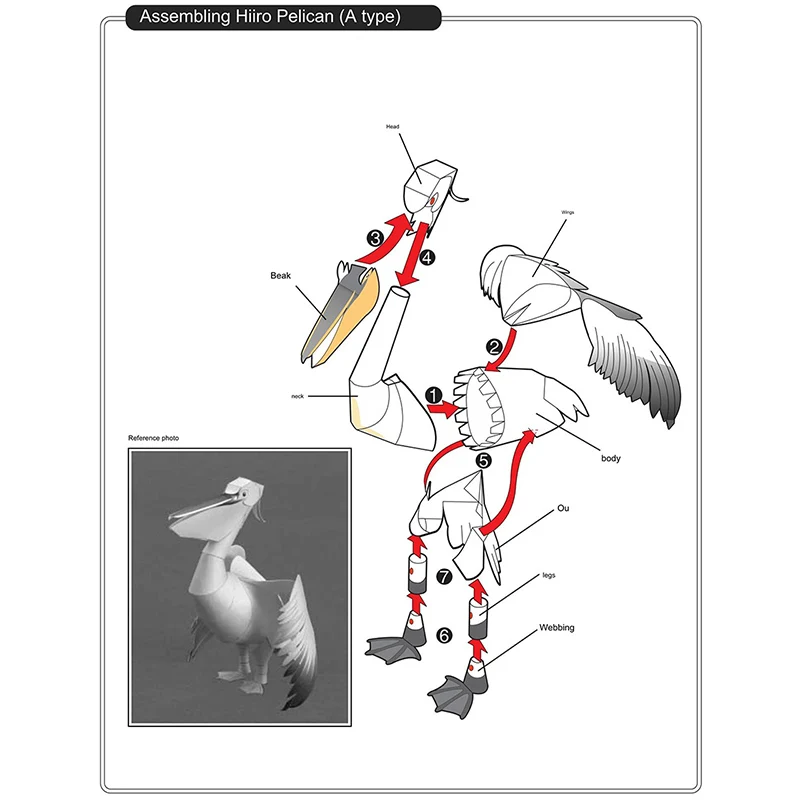 Dalmatian Pelican Origami Art  - Art Craft Center ulasan dan harga