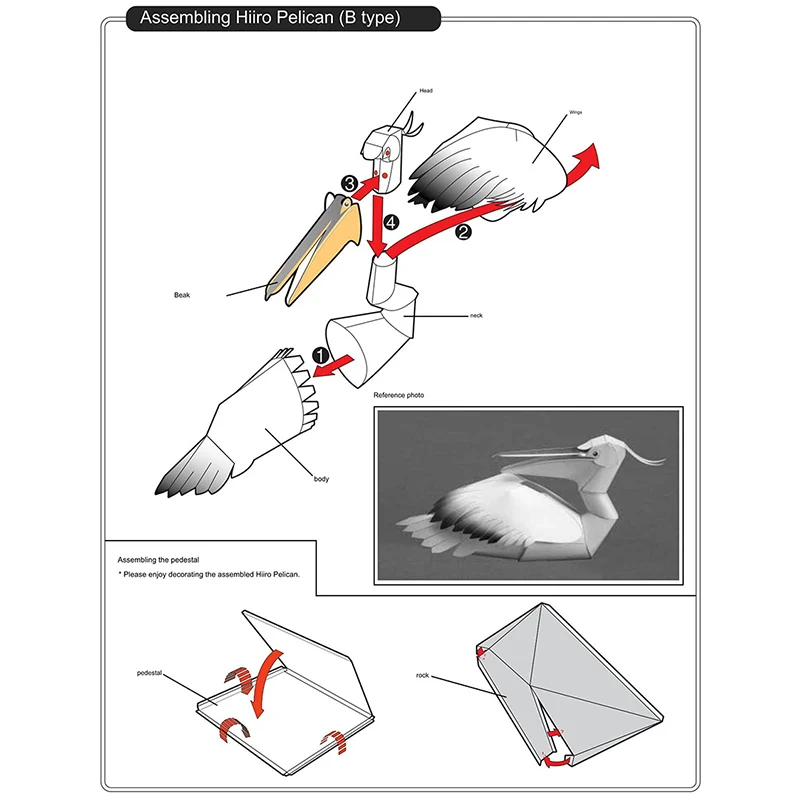 Dalmatian Pelican Origami Art  - Art Craft Center ulasan dan harga
