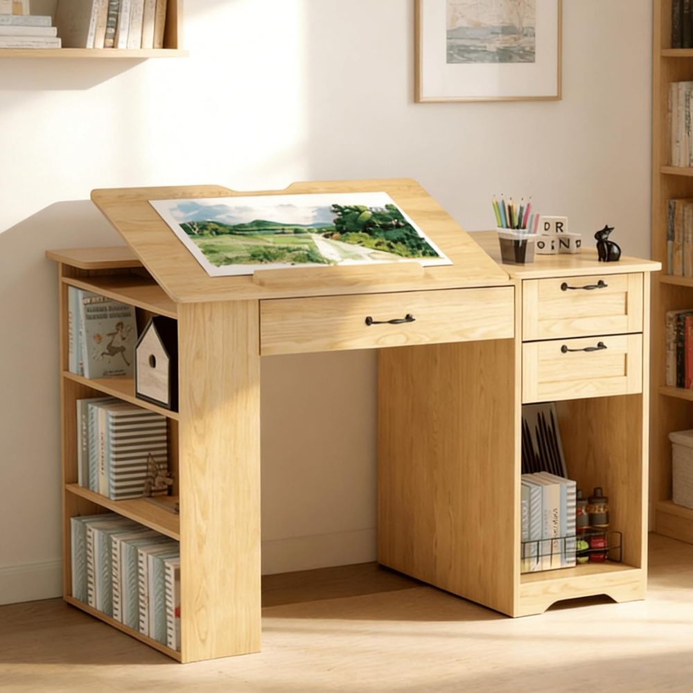 Adjustable Desk with Storage,  - Art & Craft Zone ulasan dan harga