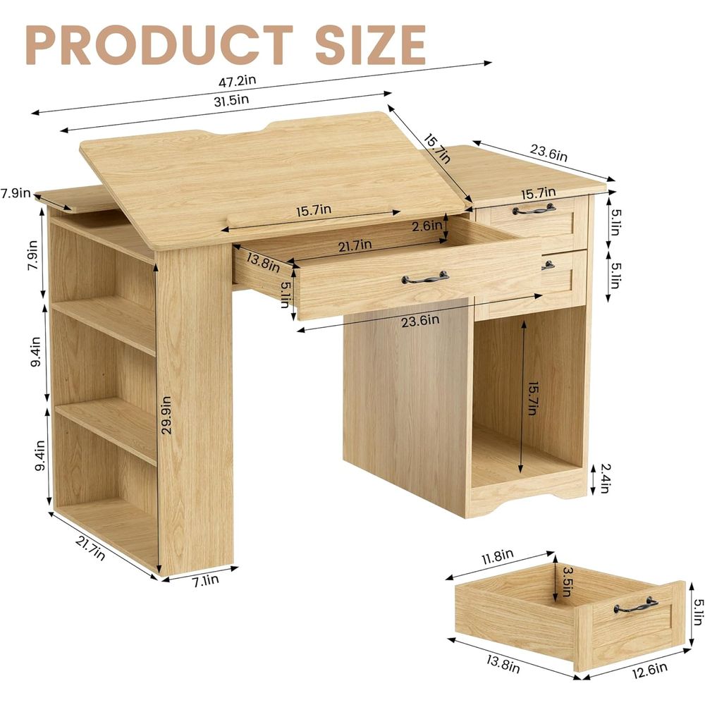 Adjustable Desk with Storage,  - Art & Craft Zone ulasan dan harga