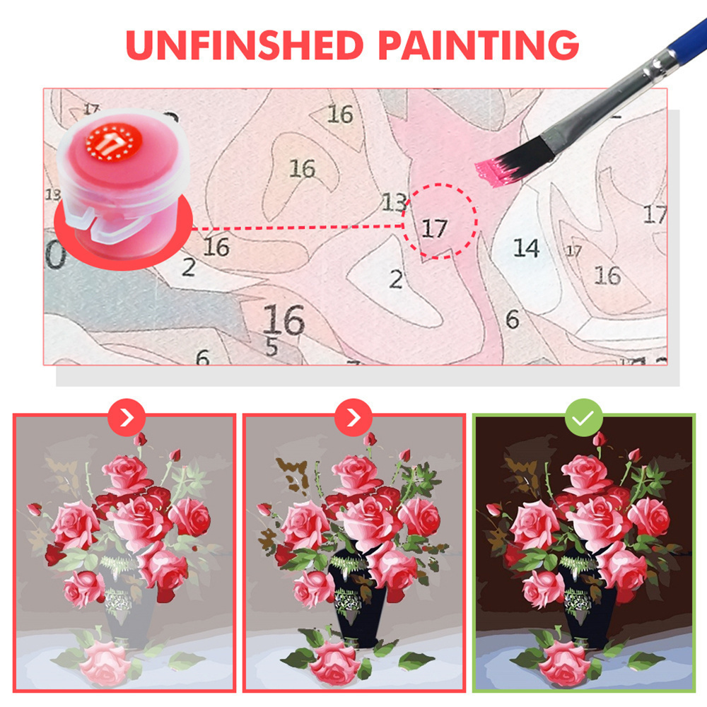 Portrait Girl Flowers Paint By - Art Craft Idea ulasan dan harga