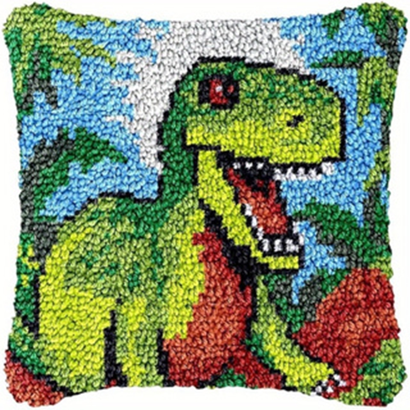 Dinosaur Latch Hook Pillow Kit - Dinosaur And Craft ulasan dan harga
