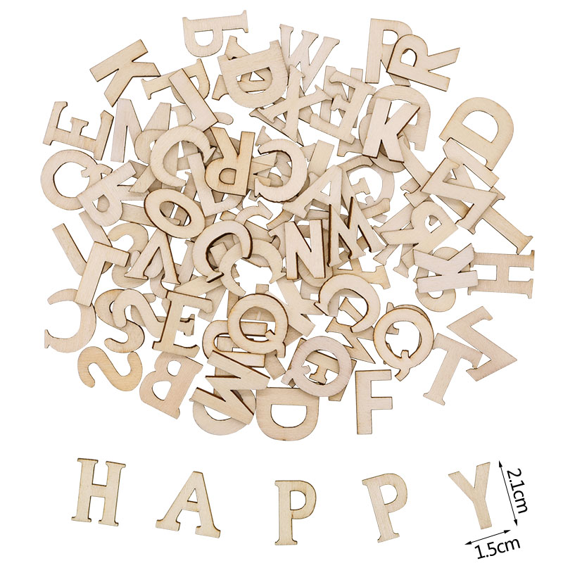 100pcs Wood English Alphabet D - Letter S Art Craft ulasan dan harga