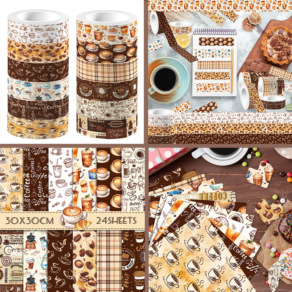 Vintage Coffee Pattern Washi T - Art And Craft Photos ulasan dan harga