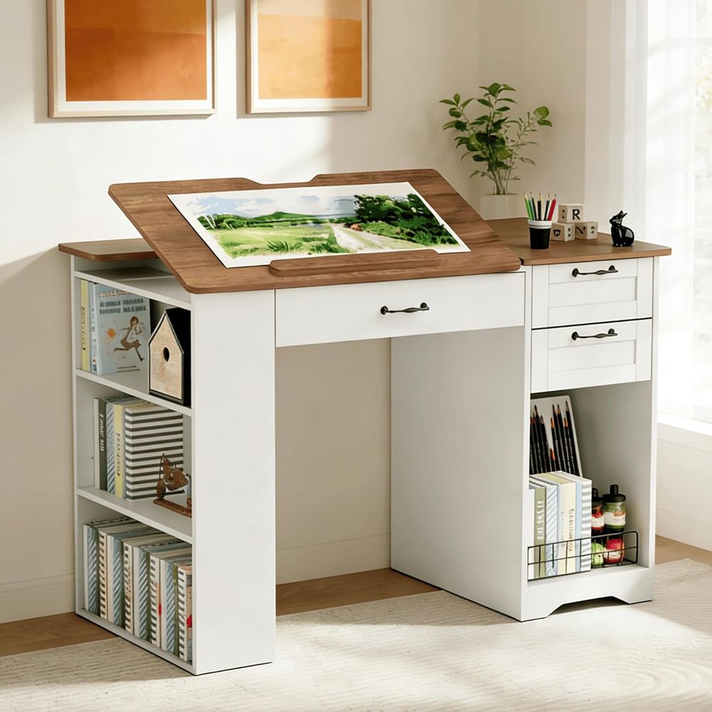 Adjustable Desk with Storage a - Art & Craft Zone ulasan dan harga