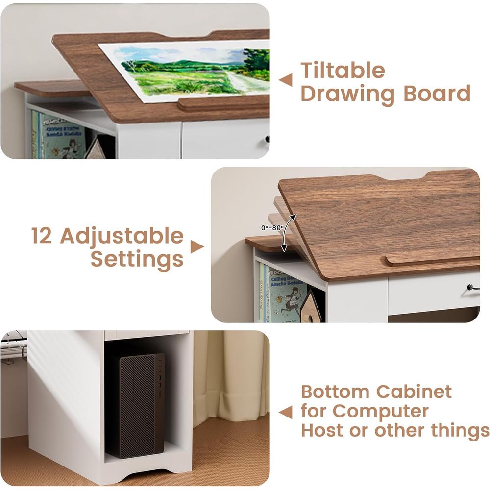 Adjustable Desk with Storage a - Art & Craft Zone ulasan dan harga