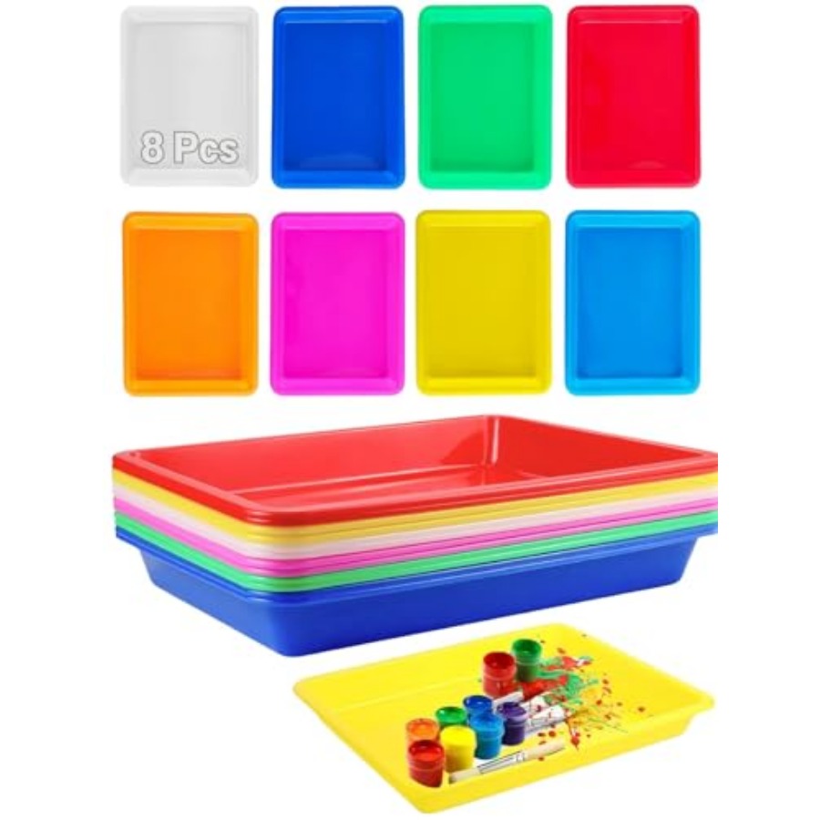 8 Pack Plastic Art Trays 10.9' - School Of Art X Craft ulasan dan harga