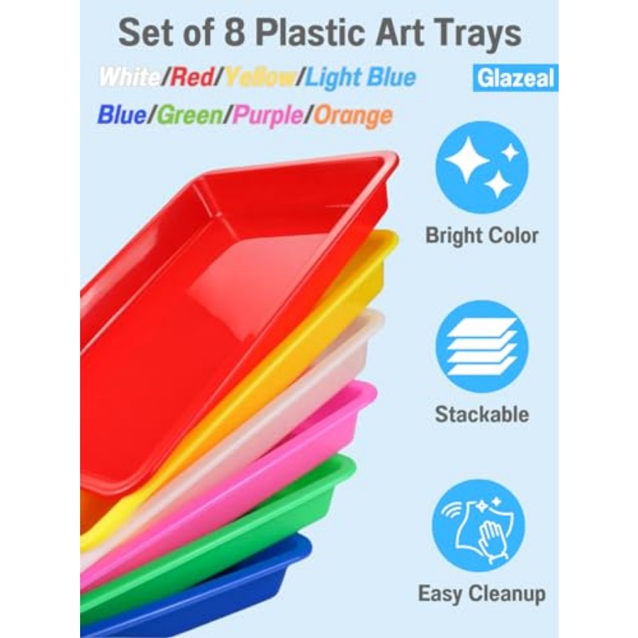 8 Pack Plastic Art Trays 10.9' - School Of Art X Craft ulasan dan harga