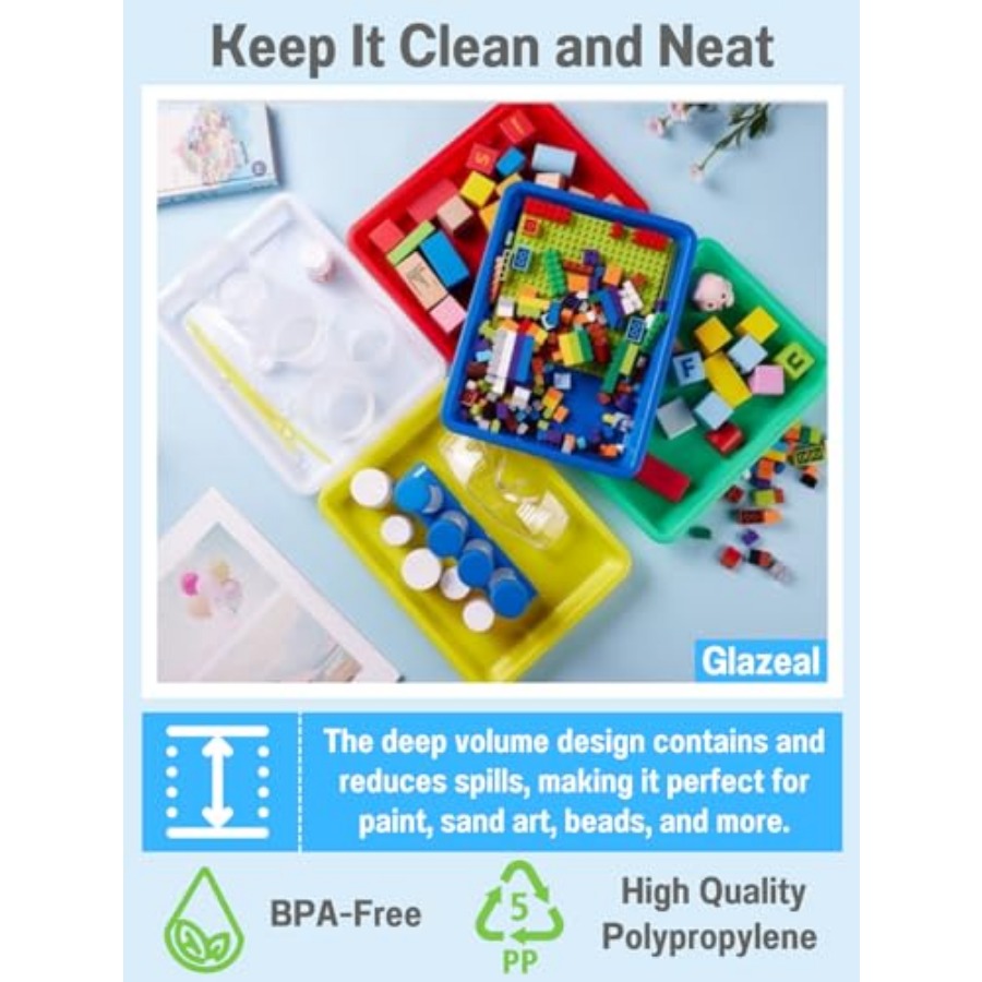 8 Pack Plastic Art Trays 10.9' - School Of Art X Craft ulasan dan harga