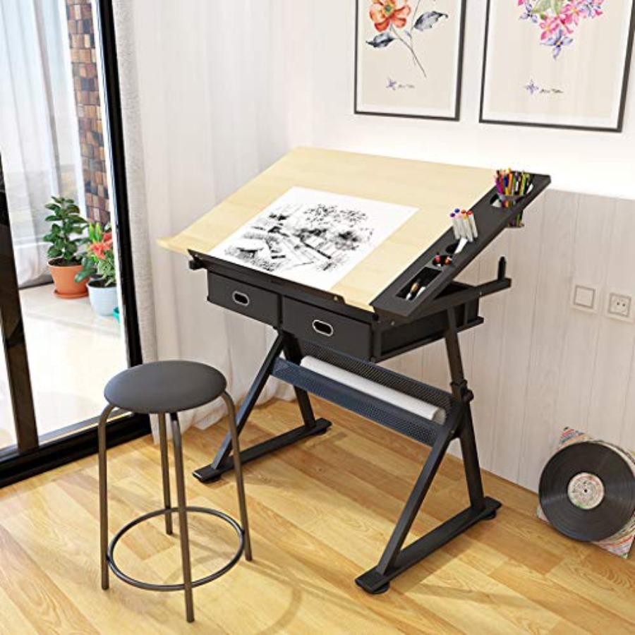 Drafting Table with Storage He - Art & Craft Zone ulasan dan harga