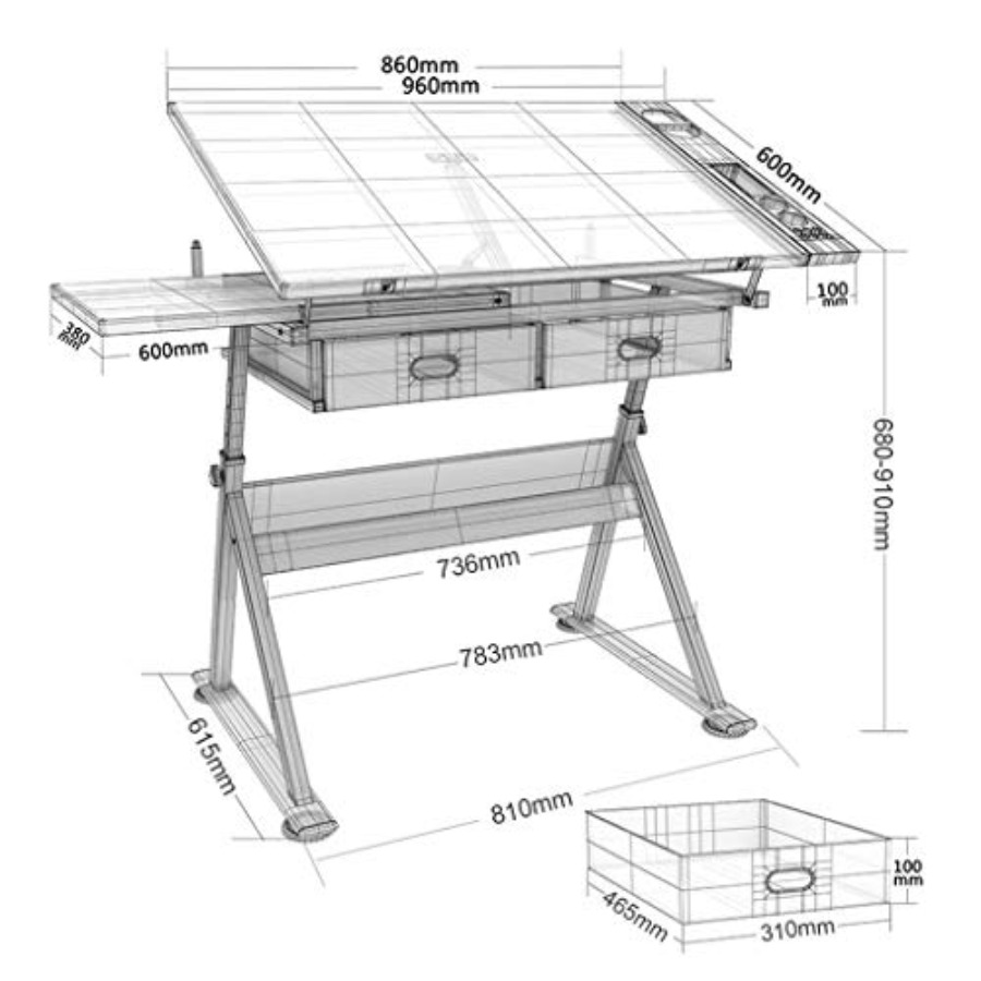 Drafting Table with Storage He - Art & Craft Zone ulasan dan harga