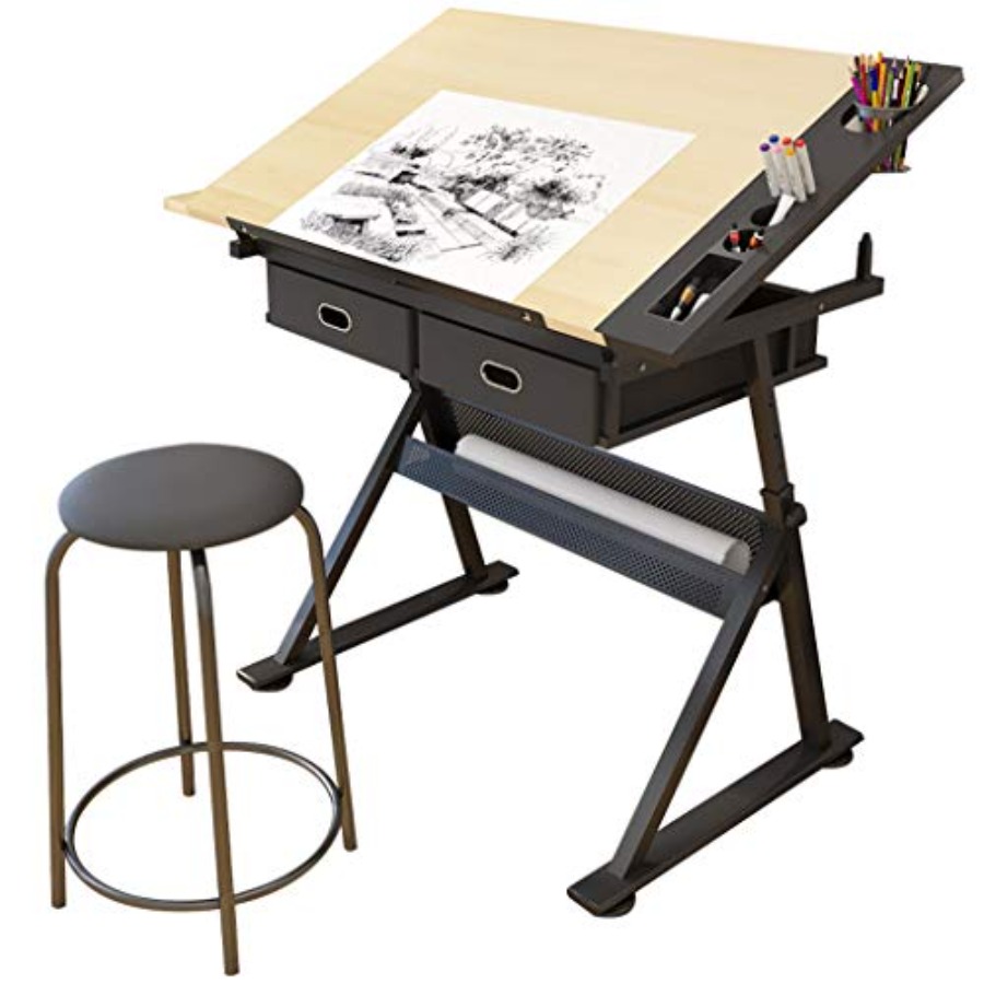 Drafting Table with Storage He - Art & Craft Zone ulasan dan harga