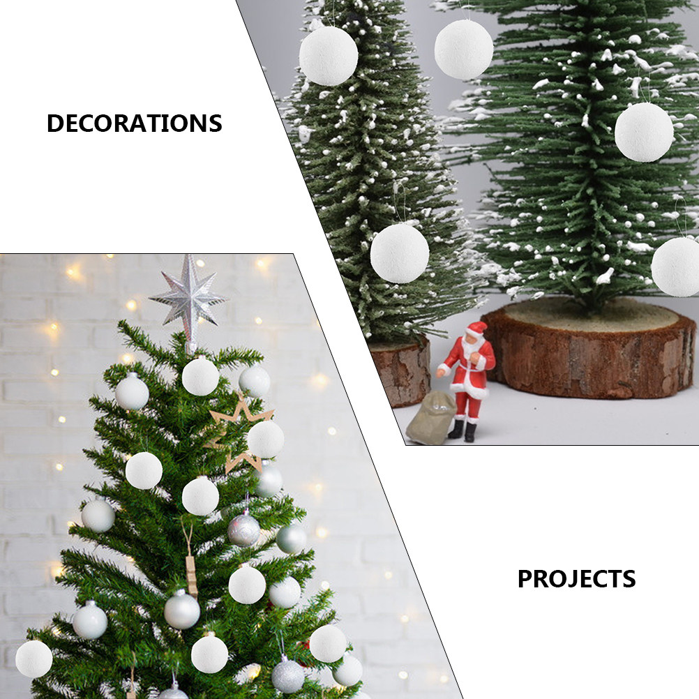 12Pcs White Xmas Ball Christma - Art And Craft Xmas Tree ulasan dan harga