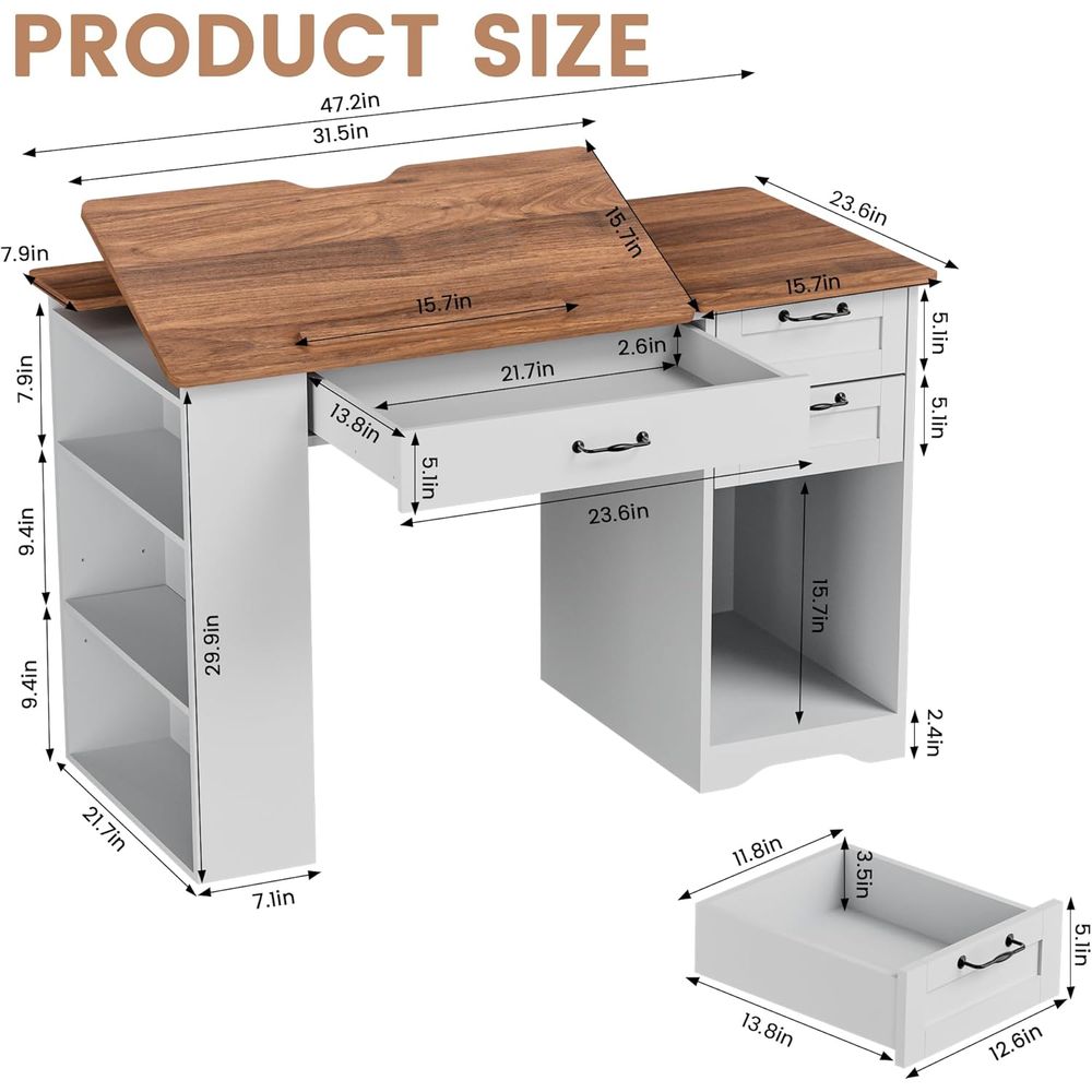 Adjustable Desk with Storage a - Art & Craft Zone ulasan dan harga