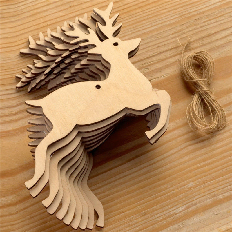 10pcs Unfinished Blank Wooden  - Art And Craft Xmas Tree ulasan dan harga