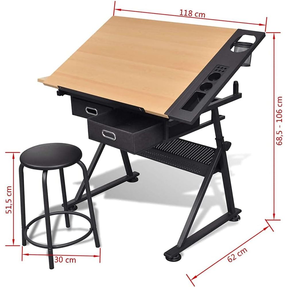 Adjustable Height Drafting Tab - Art & Craft Zone ulasan dan harga