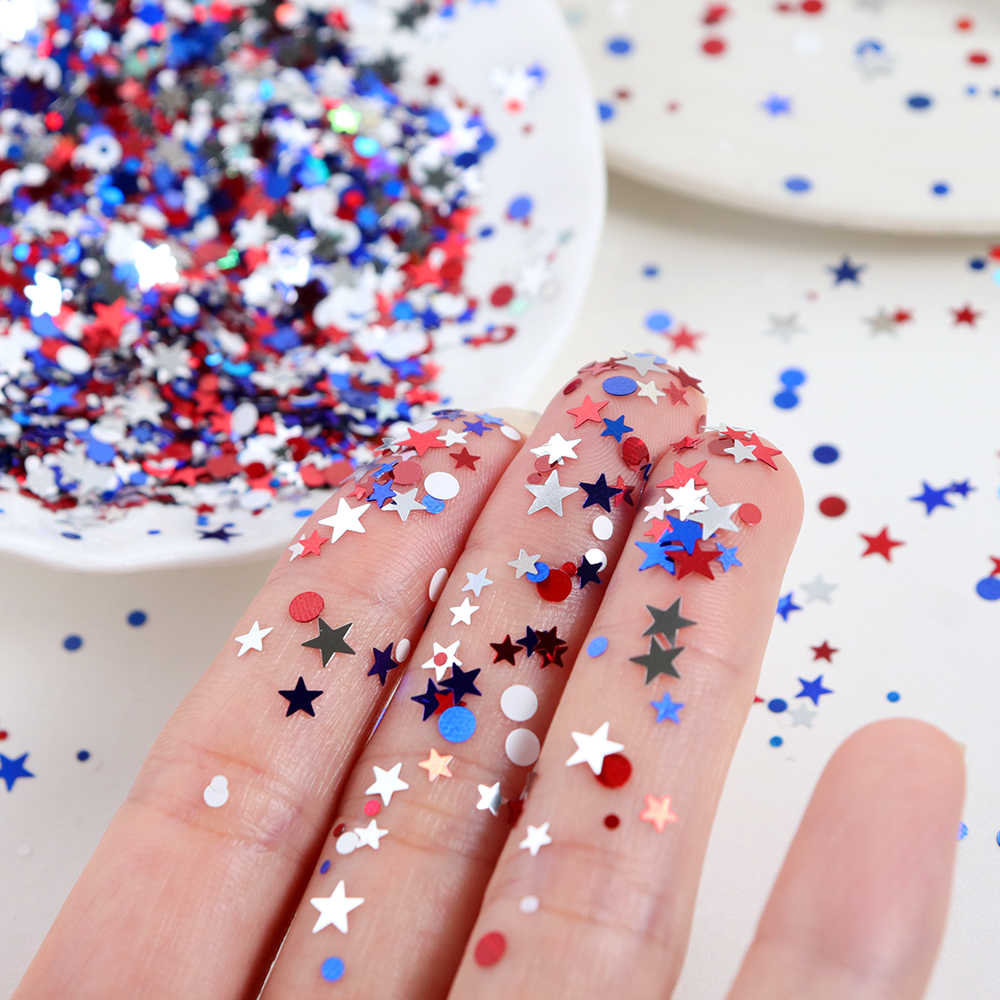 5g Red Blue Polka Dots Glitter - Art And Craft Independence Day ulasan dan harga