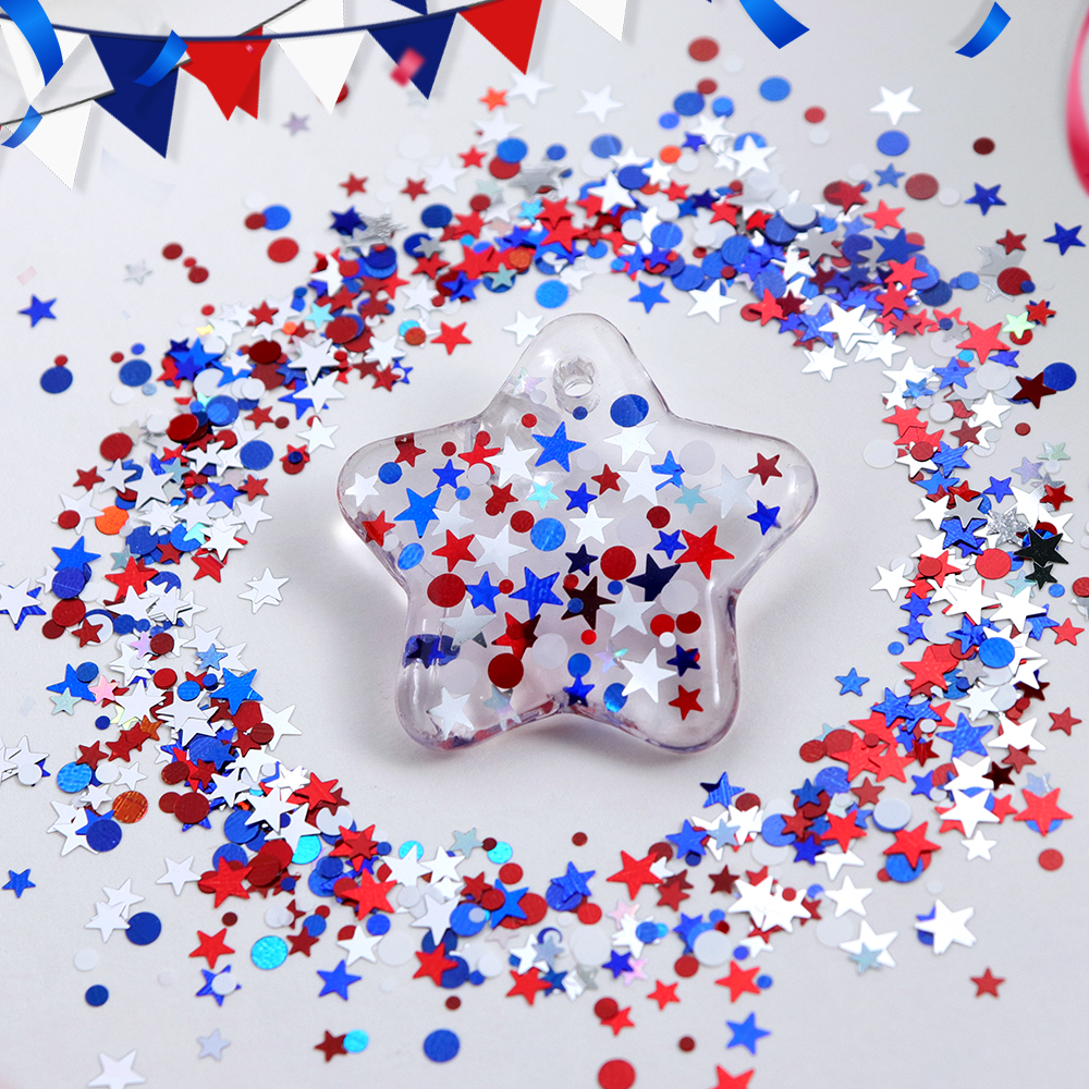 5g Red Blue Polka Dots Glitter - Art And Craft Independence Day ulasan dan harga