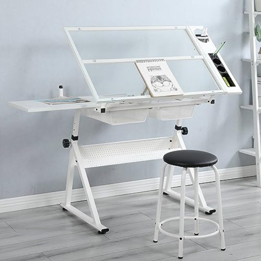 Drafting Table with Stool Mode - Art & Craft Zone ulasan dan harga
