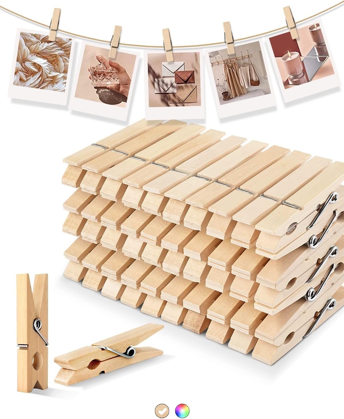 100/10pcs Mini Wooden Clips Ha - Art And Craft Photos ulasan dan harga